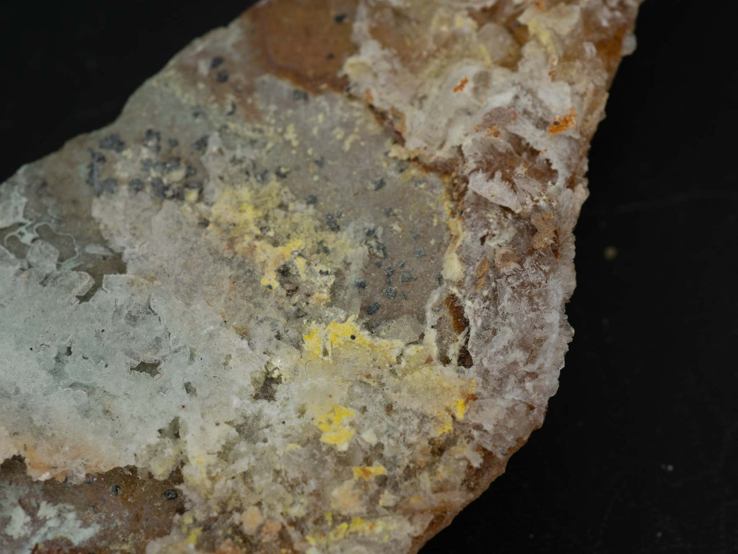 Boltwoodite, Asbolane & Birnessite - Jomac Mine, San Juan, Utah (ex. Patrick Haynes col.)