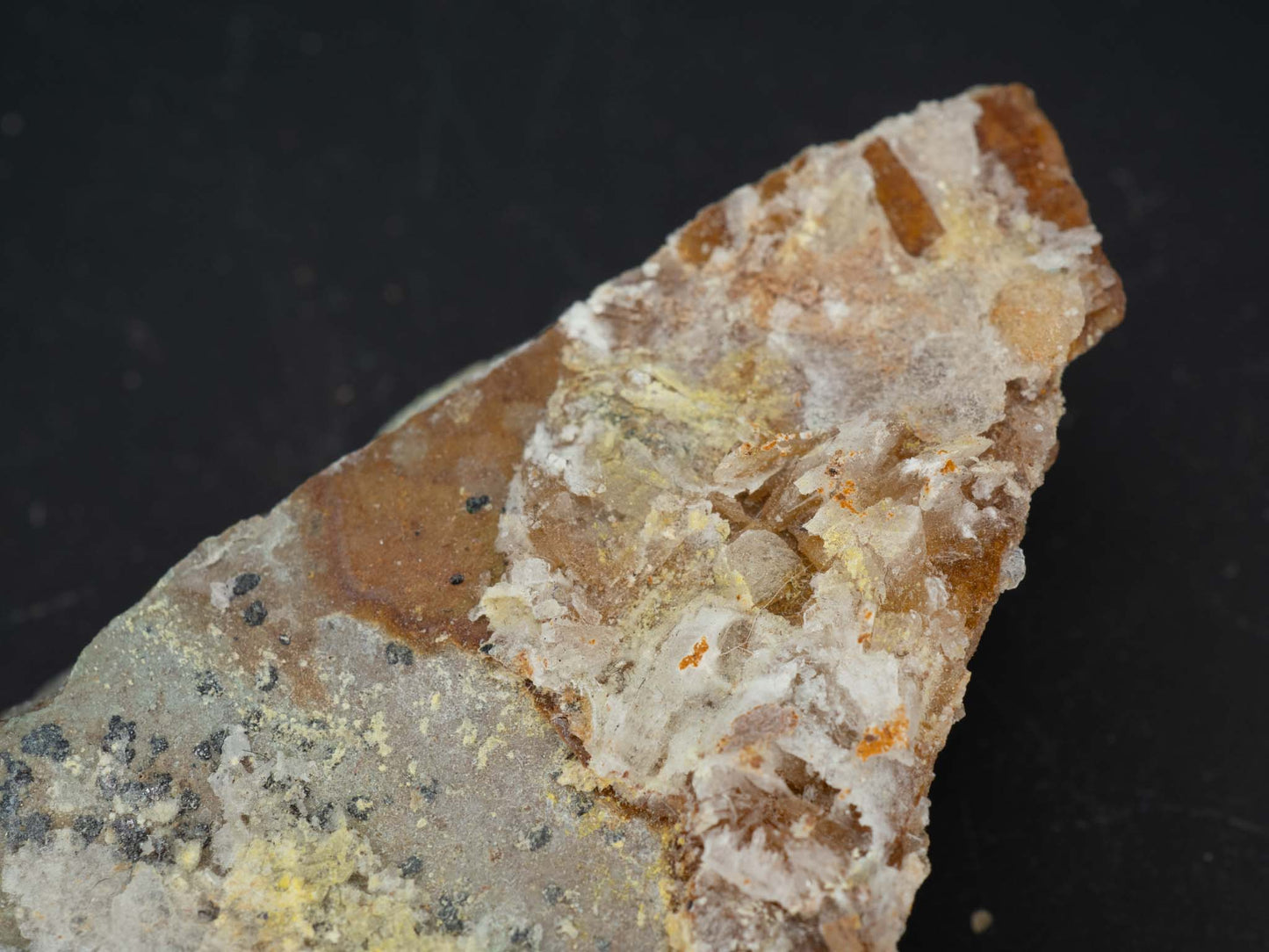 Boltwoodite, Asbolane & Birnessite - Jomac Mine, San Juan, Utah (ex. Patrick Haynes col.)
