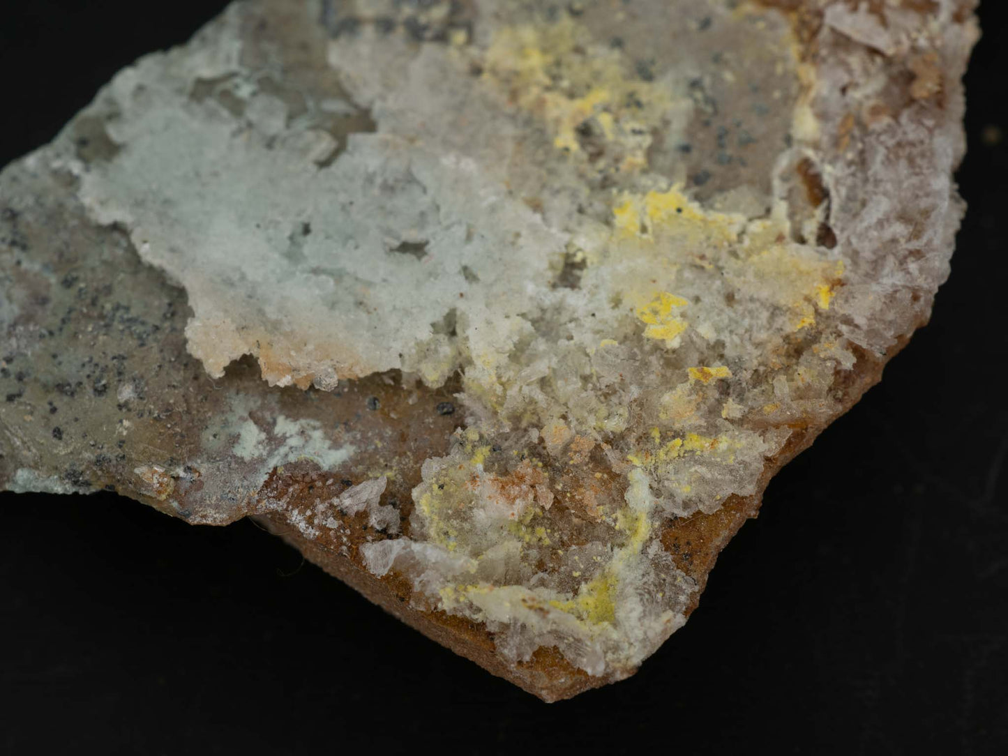 Boltwoodite, Asbolane & Birnessite - Jomac Mine, San Juan, Utah (ex. Patrick Haynes col.)