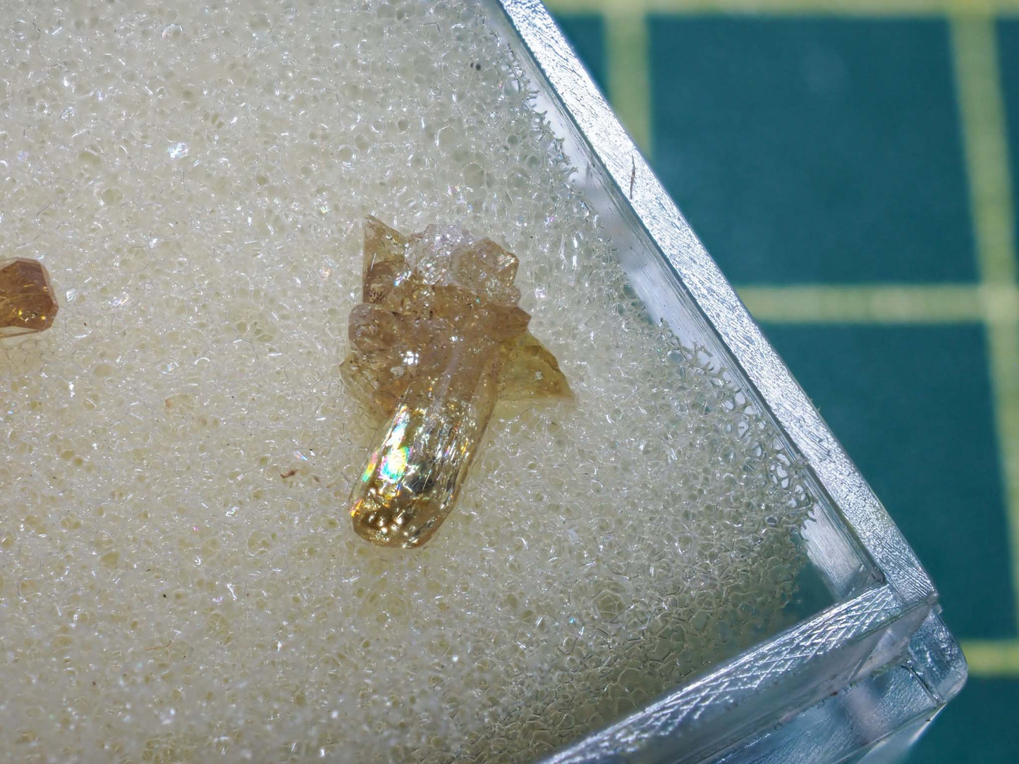 MICROMOUNT: Vesuvianite -Jeffrey Mine, Val-des-Sources, Les Sources RCM, Estrie, Québec, Canada