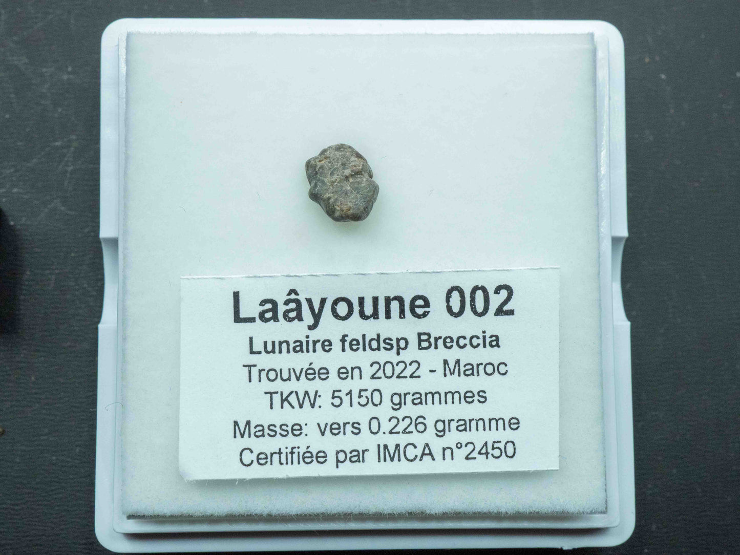 Laâyoune 002 — Lunar Meteorite (Feldspathic Breccia) (0.226 grams)