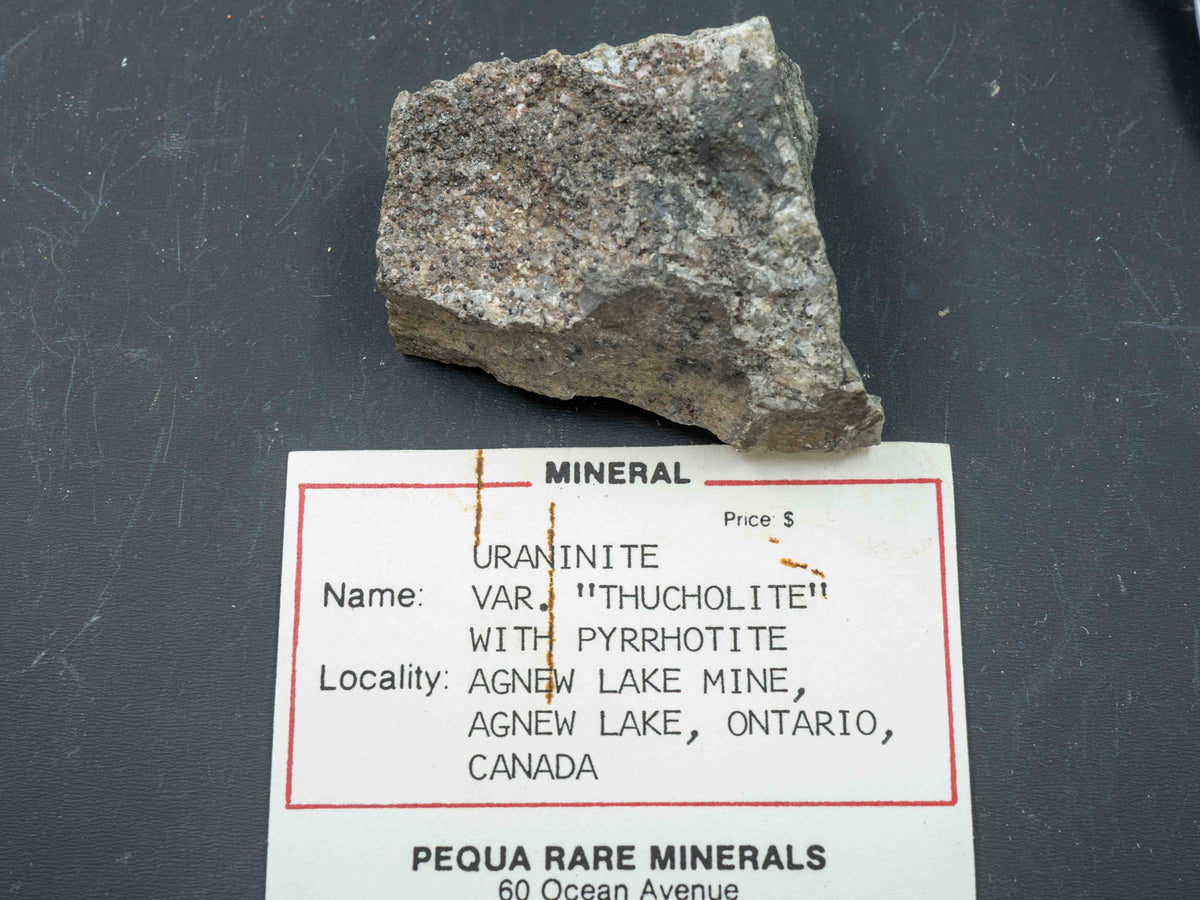 Uraninite var. Thucolite with Pyrrhotite - Agnew Lake Mine, Agnew Lake, Ontario, Canada (ex. Eric Quinter collection)