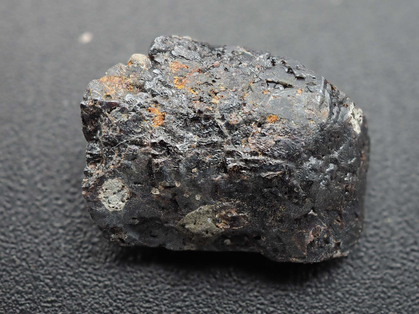 Uraninite Crystal on Titanite (Sphene) Crystal - Albion Lake, Bancroft, Ontario, Canada