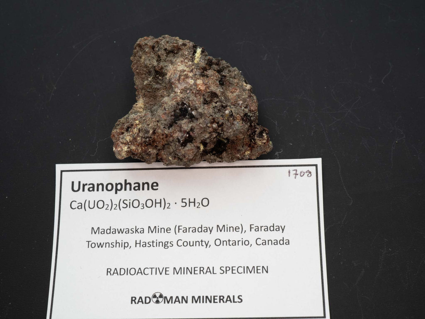 Uranophane - Madawaska (Faraday) Mine, Faraday Township, Hastings County, Ontario, Canada