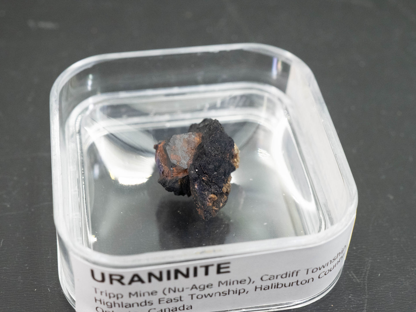 Uraninite Crystals - Tripp Mine (Nu-Age Mine), Cardiff Township, Highlands East Township, Haliburton County, Ontario, Canada