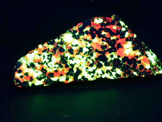 Calcite / Willemite — Sterling Hill Mine, Ogdensburg, New Jersey, USA Cut & Polished Fluorescent Specimen