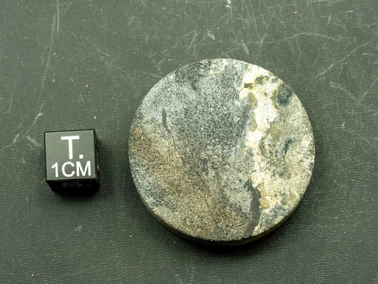 Uraninite & Pyrite cut Drill Core - Hack Canyon Mine, Hack Canyon, Hack Canyon Mining District, Mohave County, Arizona, USA
