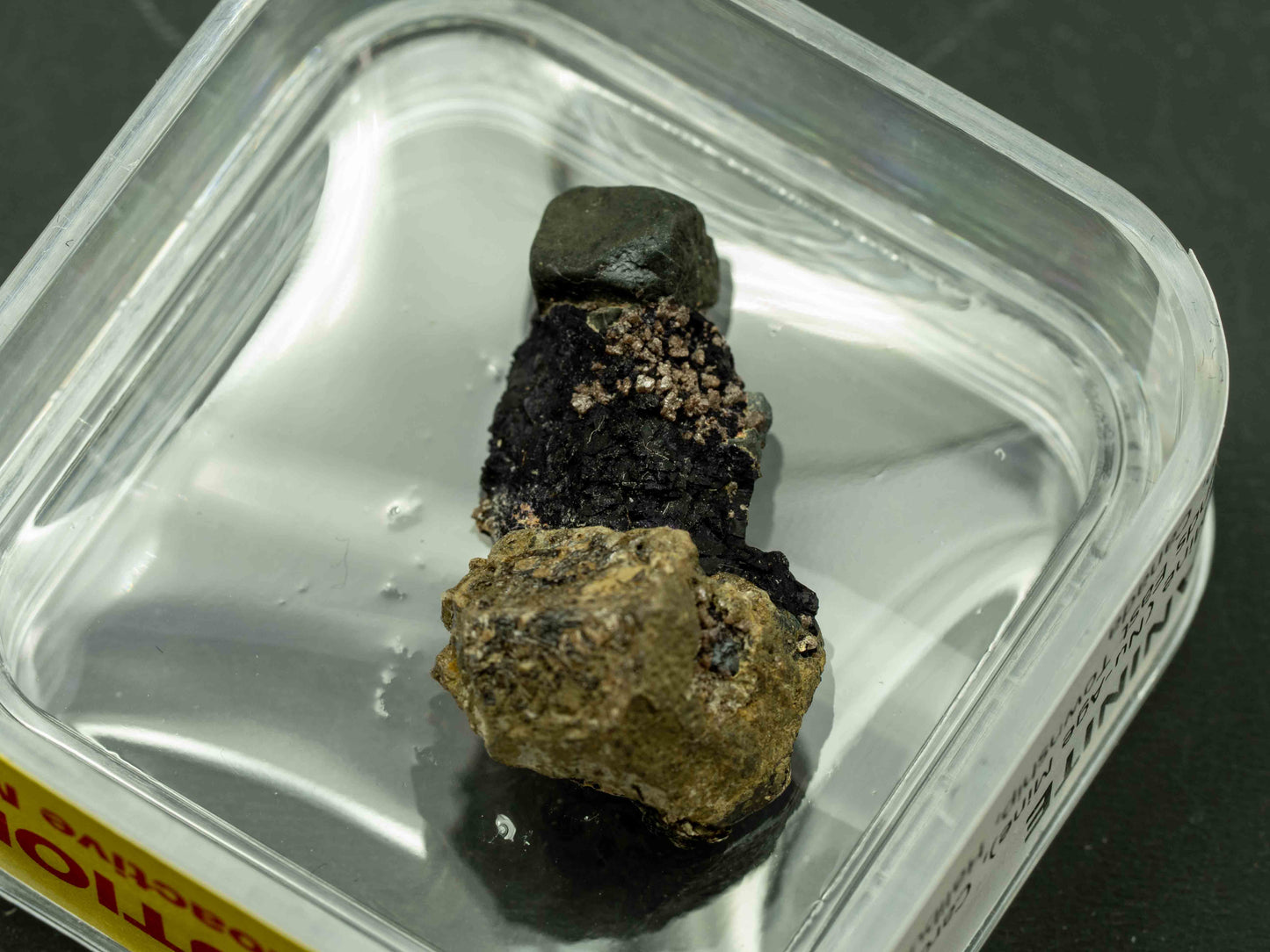 Uraninite Crystal with Fluorite — Tripp Mine (Nu-Age Mine), Ontario, Canada
