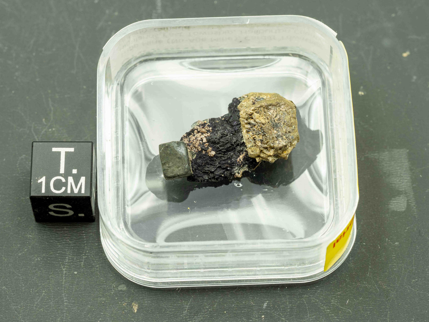 Uraninite Crystal with Fluorite — Tripp Mine (Nu-Age Mine), Ontario, Canada