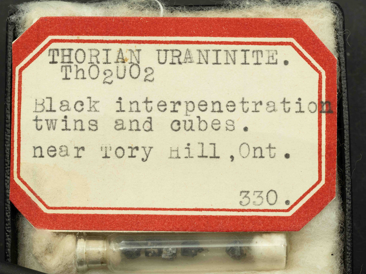 Thorian-Uraninite Crystals — Tory Hill, Haliburton County, Ontario, Canada Classic Riker Mount Set — Ex Ward's Scientific Establishment