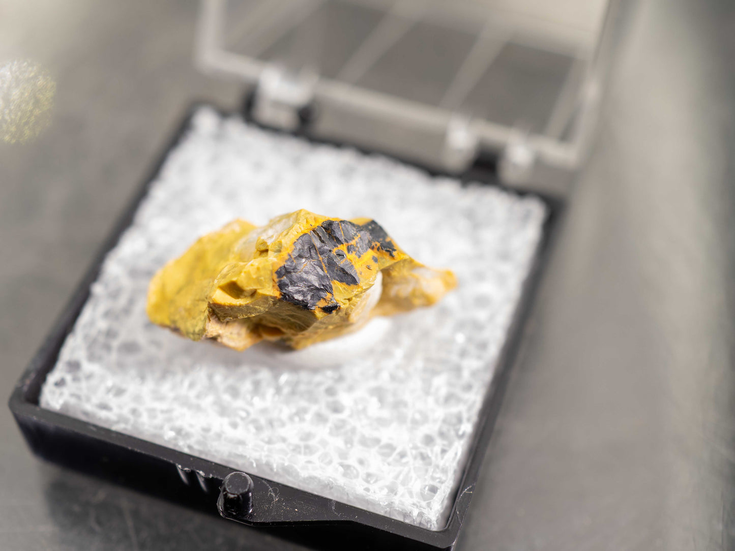Uranophane Pseudomorphic Uraninite & Gummite — Bisundi Pegmatite, Bhilwara District, Ajmer Division, Rajasthan, India
