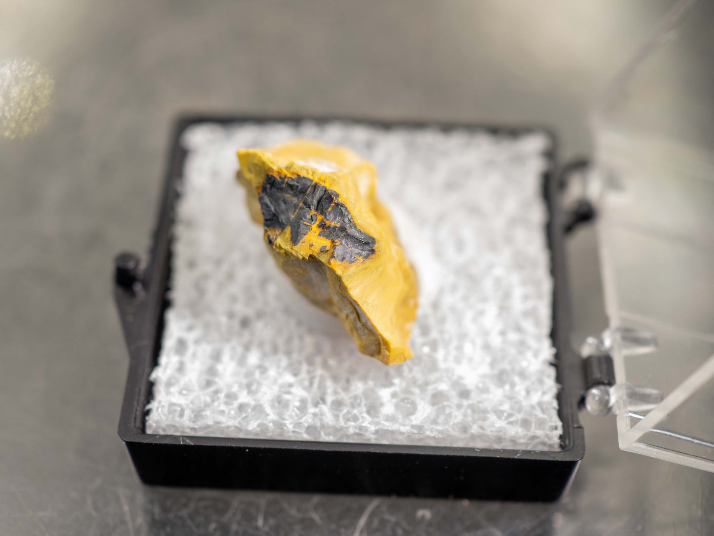 Uranophane Pseudomorphic Uraninite & Gummite — Bisundi Pegmatite, Bhilwara District, Ajmer Division, Rajasthan, India