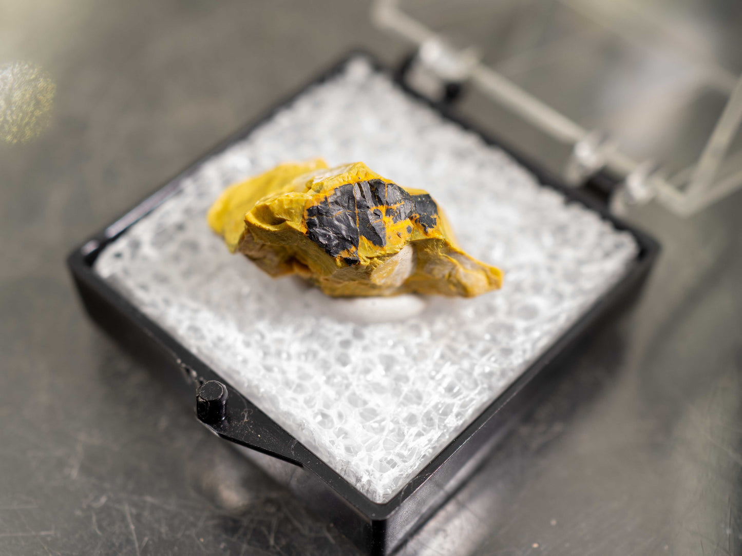 Uranophane Pseudomorphic Uraninite & Gummite — Bisundi Pegmatite, Bhilwara District, Ajmer Division, Rajasthan, India