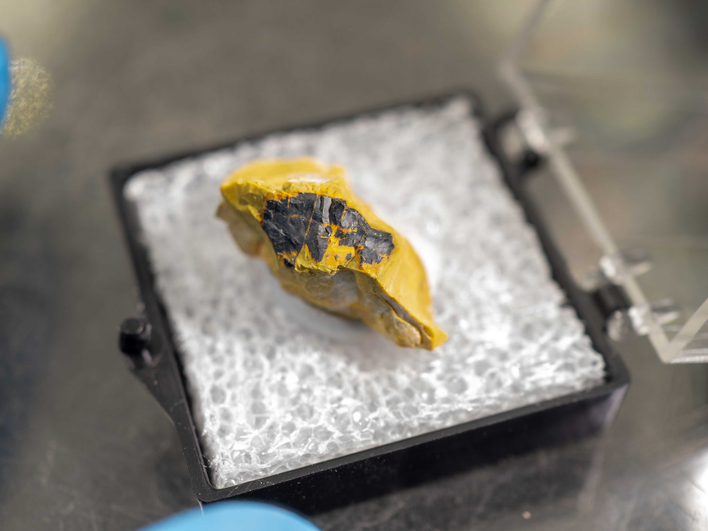 Uranophane Pseudomorphic Uraninite & Gummite — Bisundi Pegmatite, Bhilwara District, Ajmer Division, Rajasthan, India
