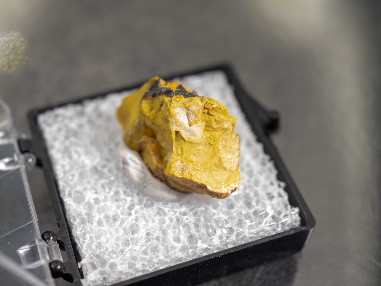 Uranophane Pseudomorphic Uraninite & Gummite — Bisundi Pegmatite, Bhilwara District, Ajmer Division, Rajasthan, India