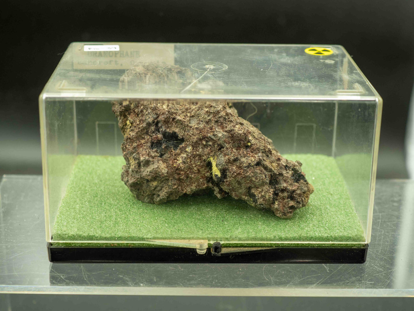Uranophane — Old Collection Display | Faraday Mine (Madawaska Mine), Faraday Township, Hastings County, Ontario