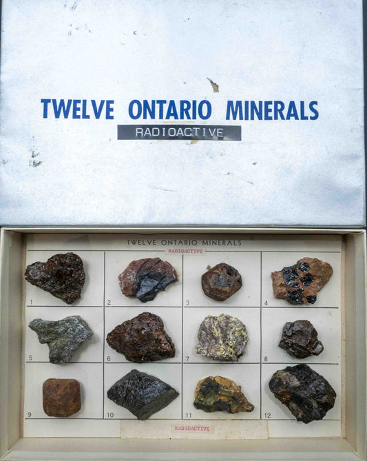 Twelve Ontario Minerals — Vintage Radioactive Mineral Teaching Set