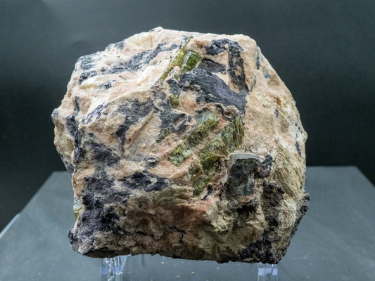 Uraninite in matrix w/ Fluorite & Apatite - Richardson Mine (Fission Mine), Cardiff Township, Highlands East Township, Haliburton County, Ontario, Canada