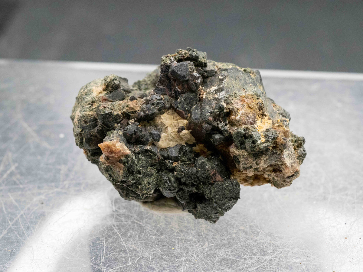 Uraninite Crystals in Augite - Bicroft Mine, near Bancroft, Ontario