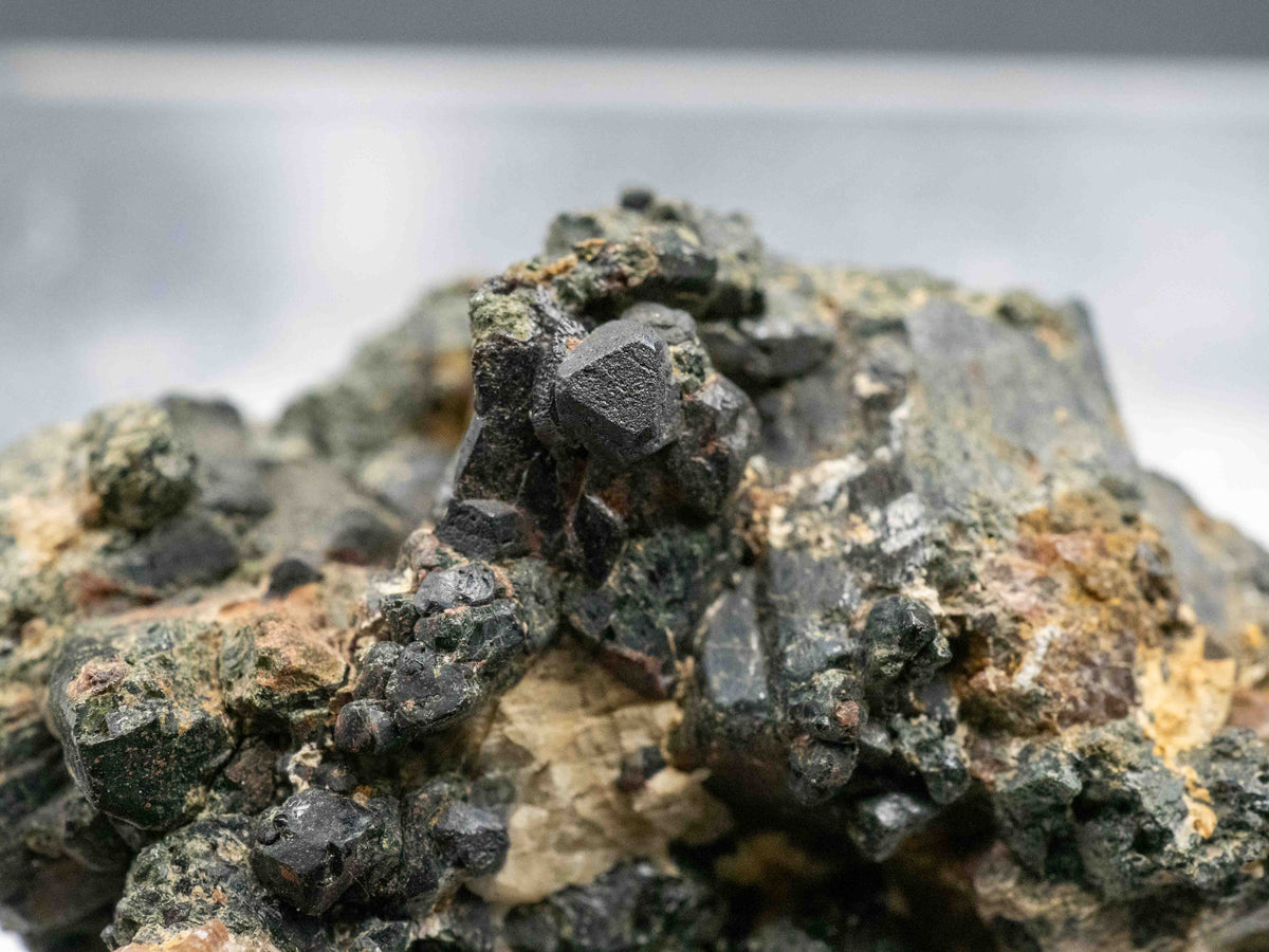 Uraninite Crystals in Augite - Bicroft Mine, near Bancroft, Ontario