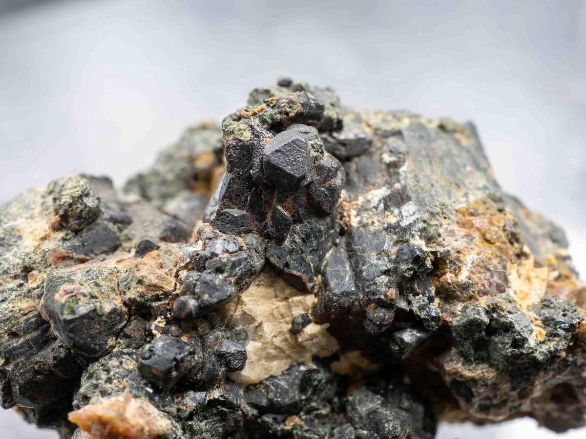 Uraninite Crystals in Augite - Bicroft Mine, near Bancroft, Ontario