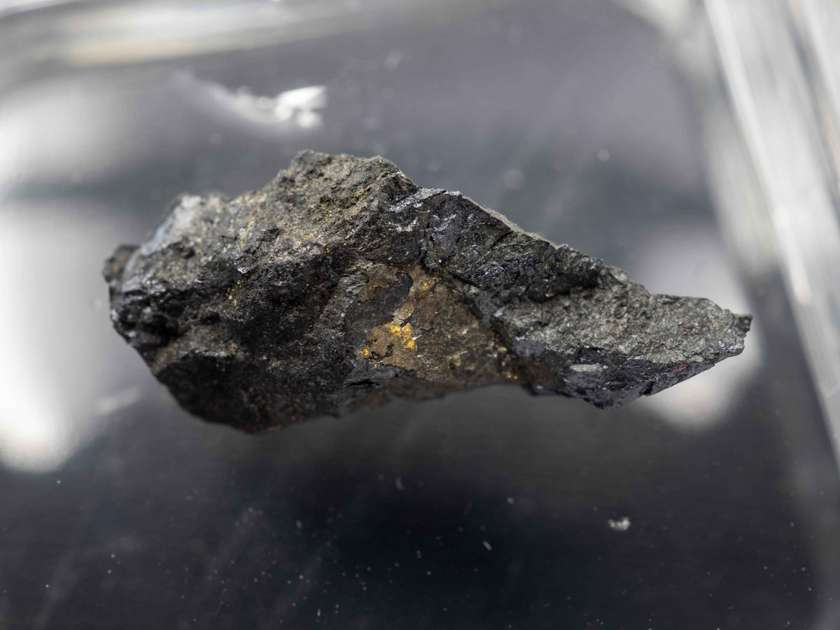 Uraninite Thumbnail with Minor Gold - Shinkolobwe Mine, DRC